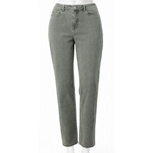 J. Jill Denim Authentic Fit Slim Ankle Pants Olive Green Comfort Stretch Size 14